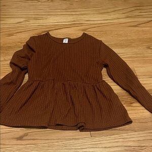 SHEIN Chocolate Long Sleeve Kids Top NWOT